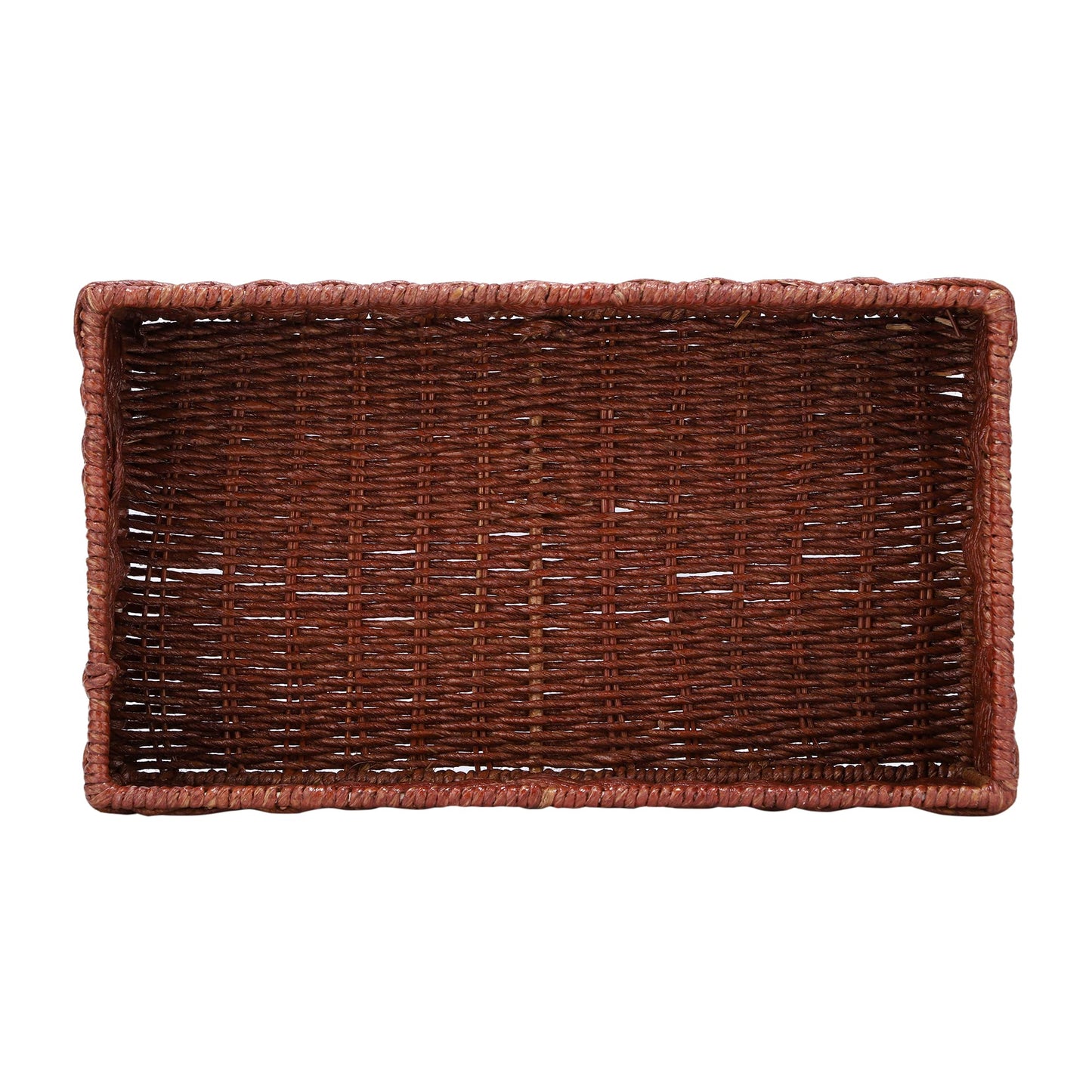 AKWAY Rattan Wicker Basket for keeping cloths, storage basket, bin organizer (16 L x 9 W x 4.5H, Brown) - Akway Kitchen > She
