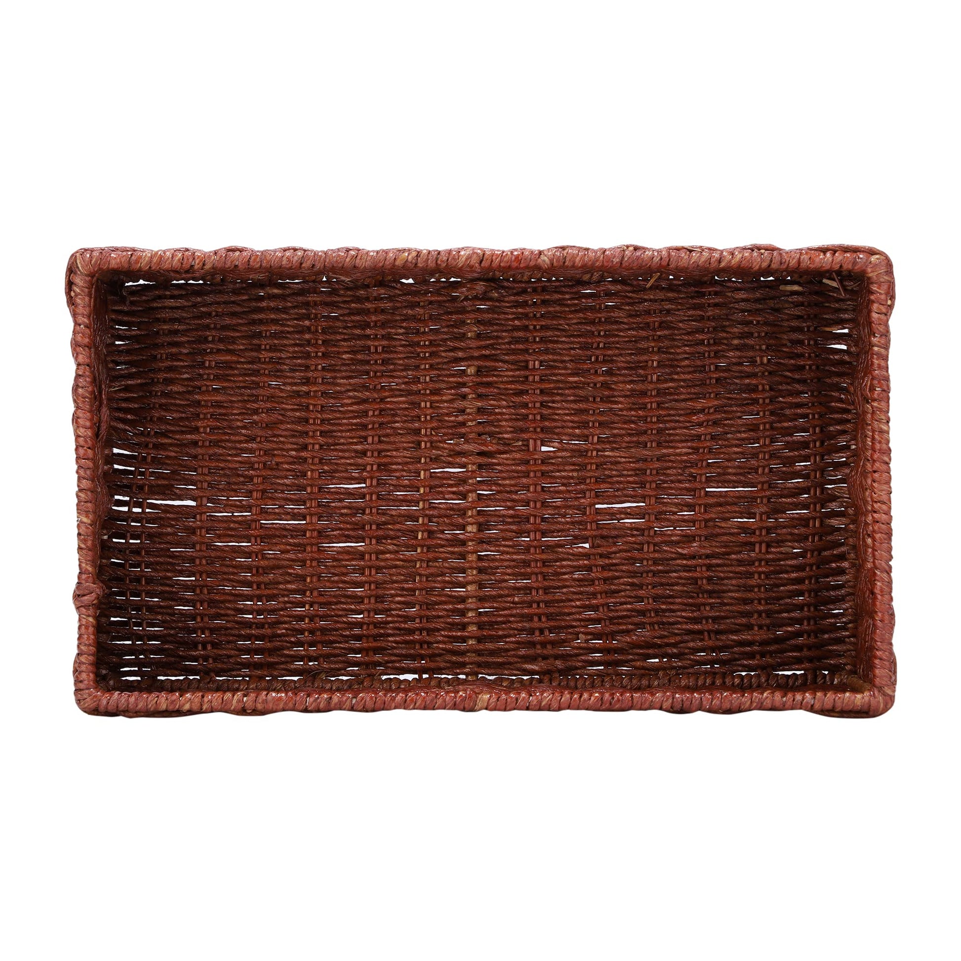 AKWAY Rattan Wicker Basket for keeping cloths, storage basket, bin organizer (16 L x 9 W x 4.5H, Brown) - Akway Kitchen > She