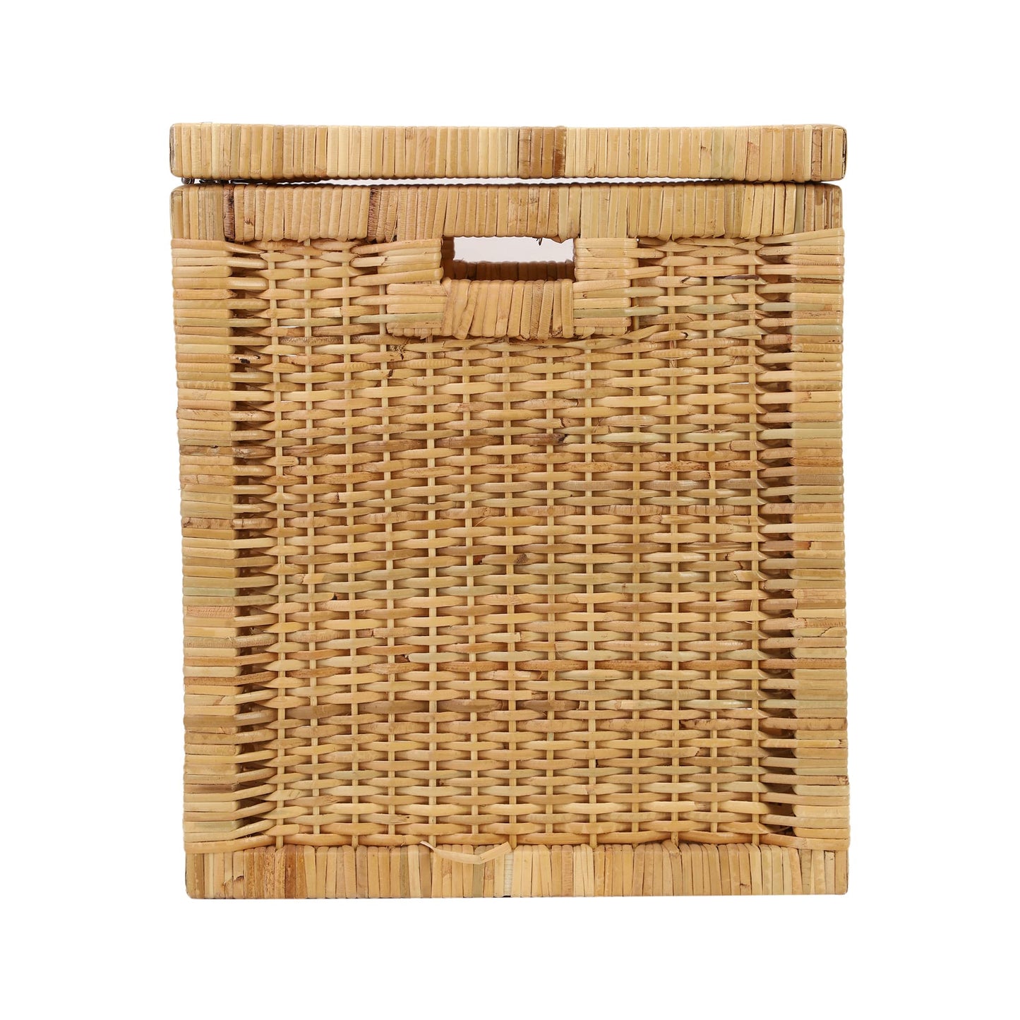 AKWAY wicker water hyacinth kauna grass bamboo cane Storage Basket with Lids | laundry hampers for bathroom wicker laundry basket storage basket(16"L x 16"W x 18"H)- Akway