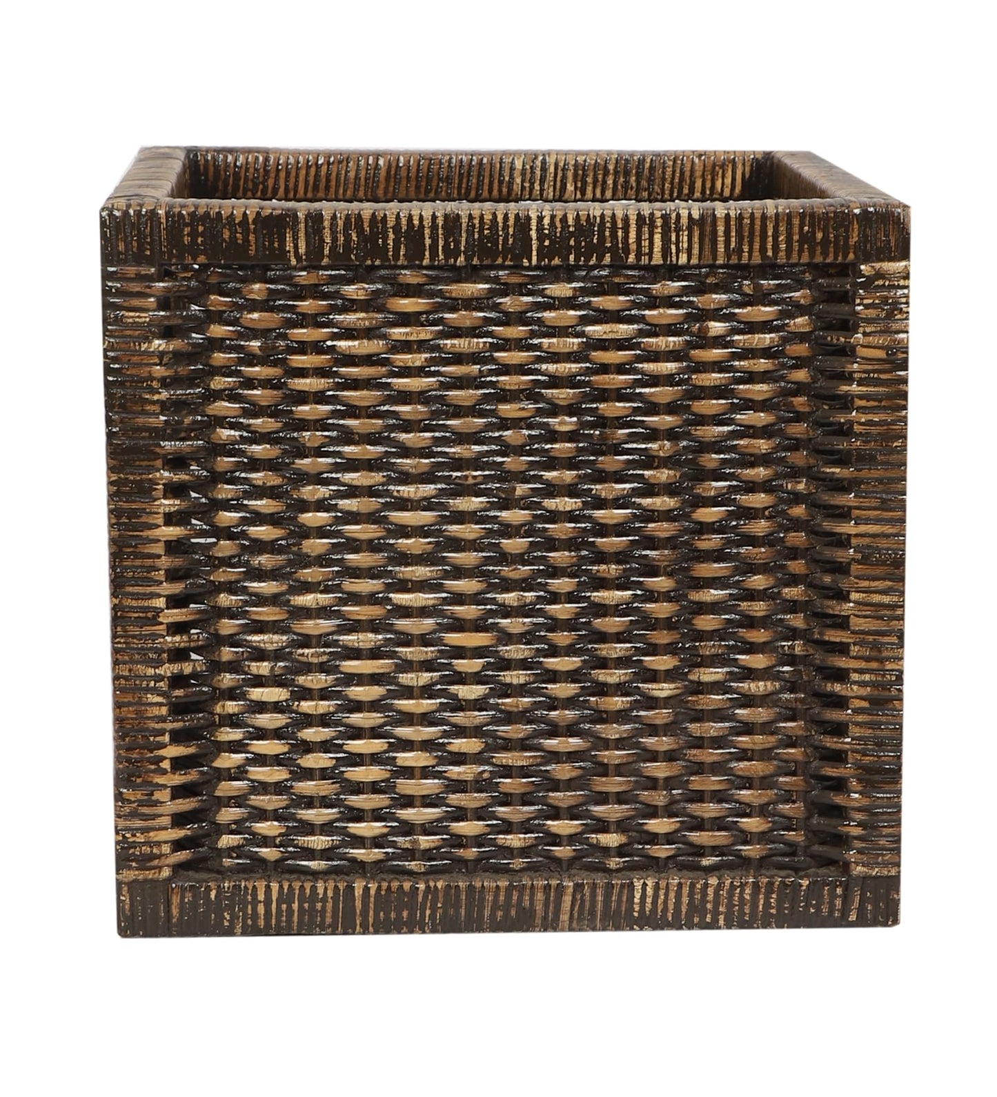 AKWAY Wicker wardrobe basket for storage, cloths, newspapers, photos, toys, plants or other memorabilia, 12.5 x 13.5 x 12.5 I