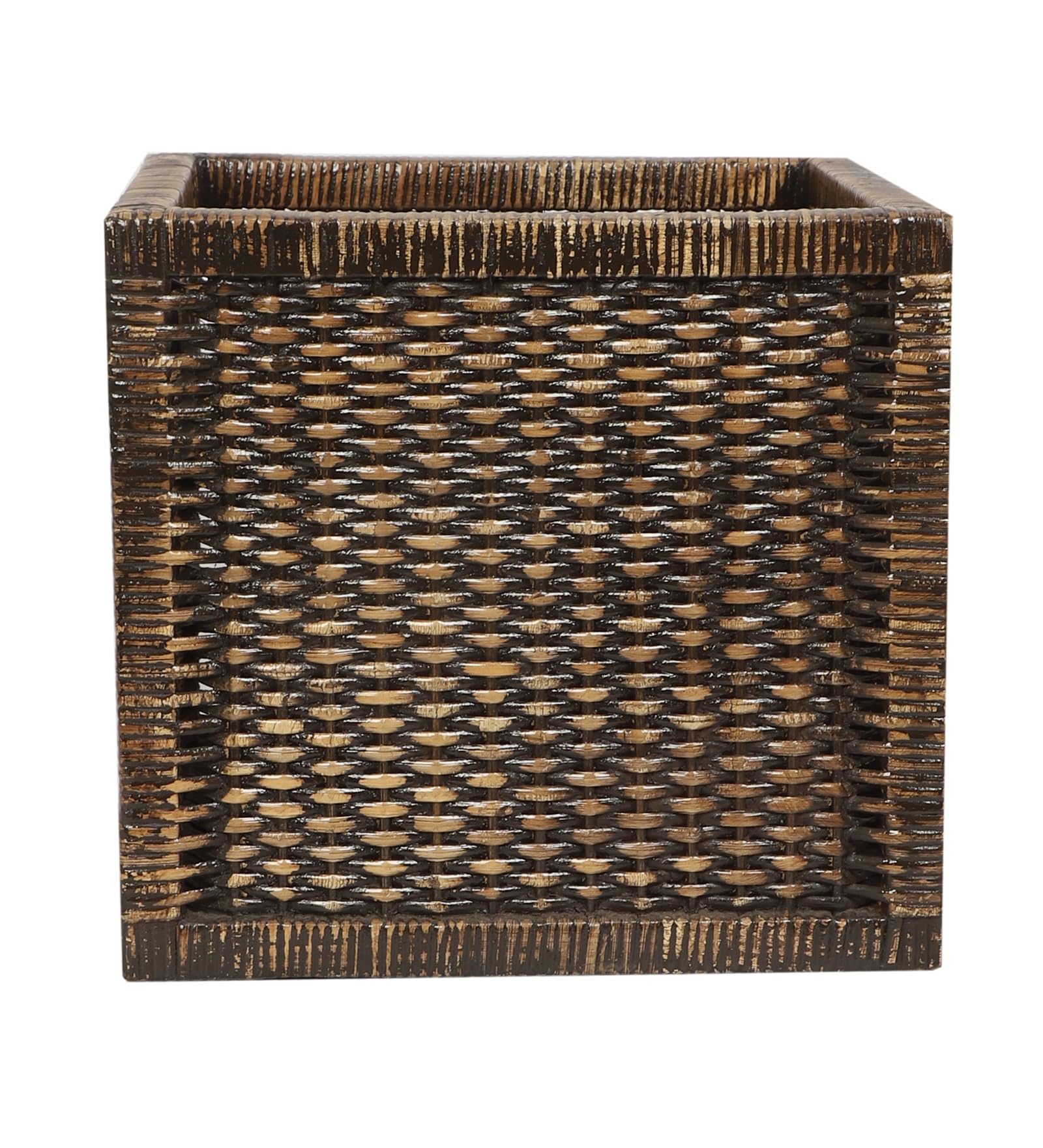 AKWAY Wicker wardrobe basket for storage, cloths, newspapers, photos, toys, plants or other memorabilia, 12.5 x 13.5 x 12.5 I