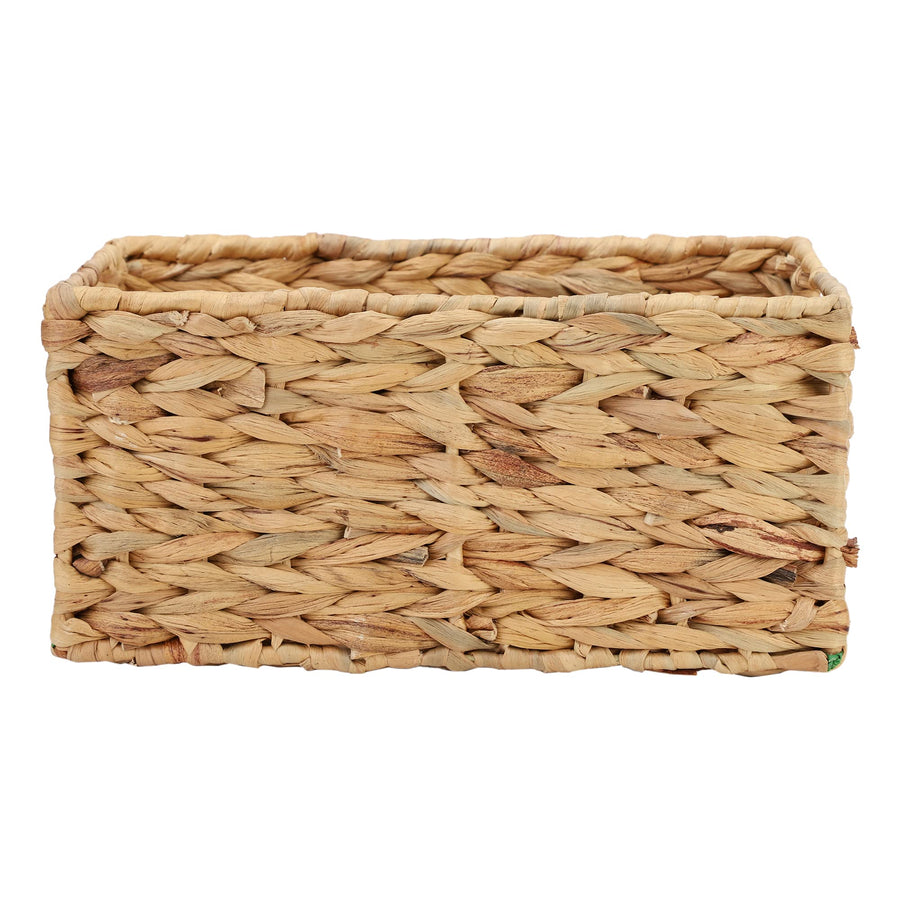 AKWAY natural wicker segrass water hyacinth kauna grass bamboo cane rattan storage orgainzer (10"L X 6"W X 4"H) - Akway Home
