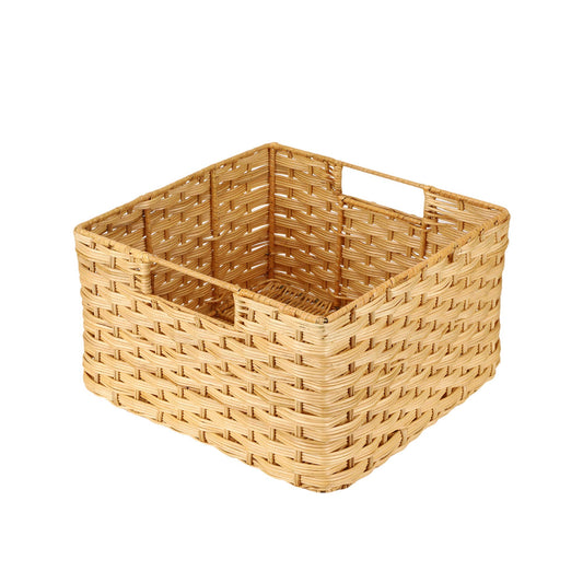 AKWAY Handcrafted Wicker Storage Container Basket with Handles for Toiletry Cosmetic, Towels, Toys, Bathroom, Bedroom, Wardro
