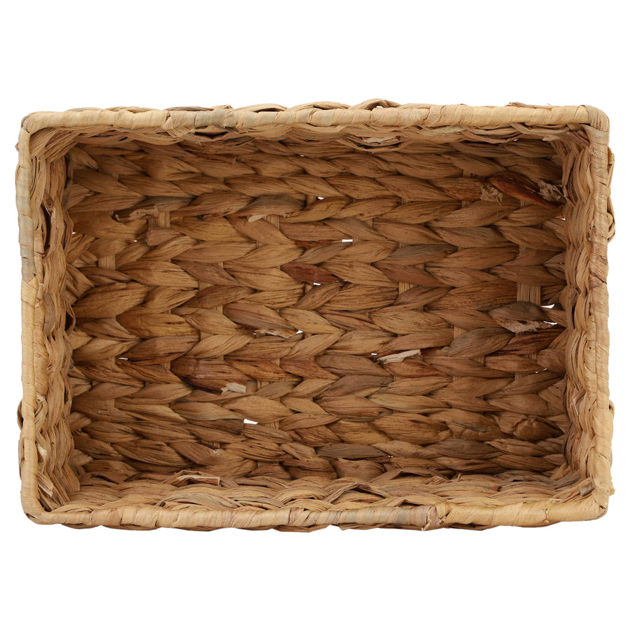 AKWAY natural wicker segrass water hyacinth kauna grass bamboo cane rattan storage orgainzer (10"L X 6"W X 4"H) - Akway Home