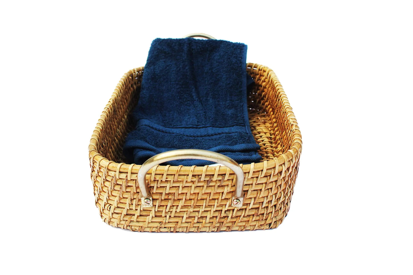 AKWAY Wicker Basket Cloth Storage Basket Bin Organizer for Toiletry Cosmetic Towels Toys Bathroom Organizer bamboo basket(Nat