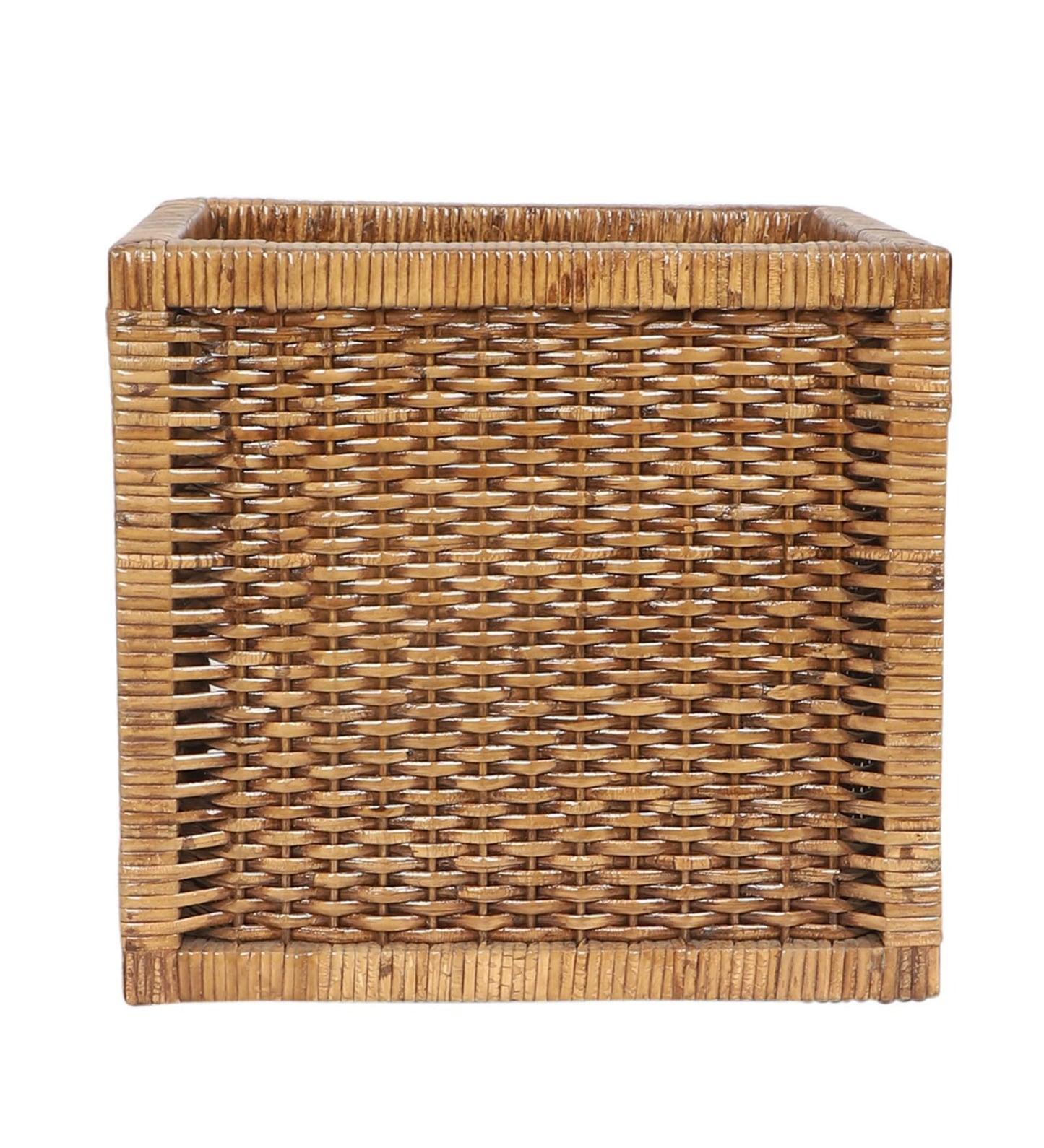 AKWAY Wicker wardrobe basket for storage, cloths, newspapers, photos, toys, plants or other memorabilia, 12.5 x 13.5 x 12.5 Inch, Beige (12.5W x 13.5L x 12.5H, Brown)- Akway