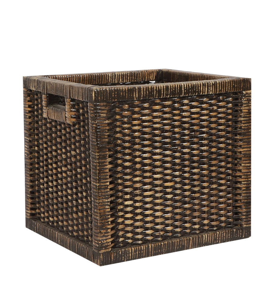 AKWAY Wicker wardrobe basket for storage, cloths, newspapers, photos, toys, plants or other memorabilia, 12.5 x 13.5 x 12.5 I