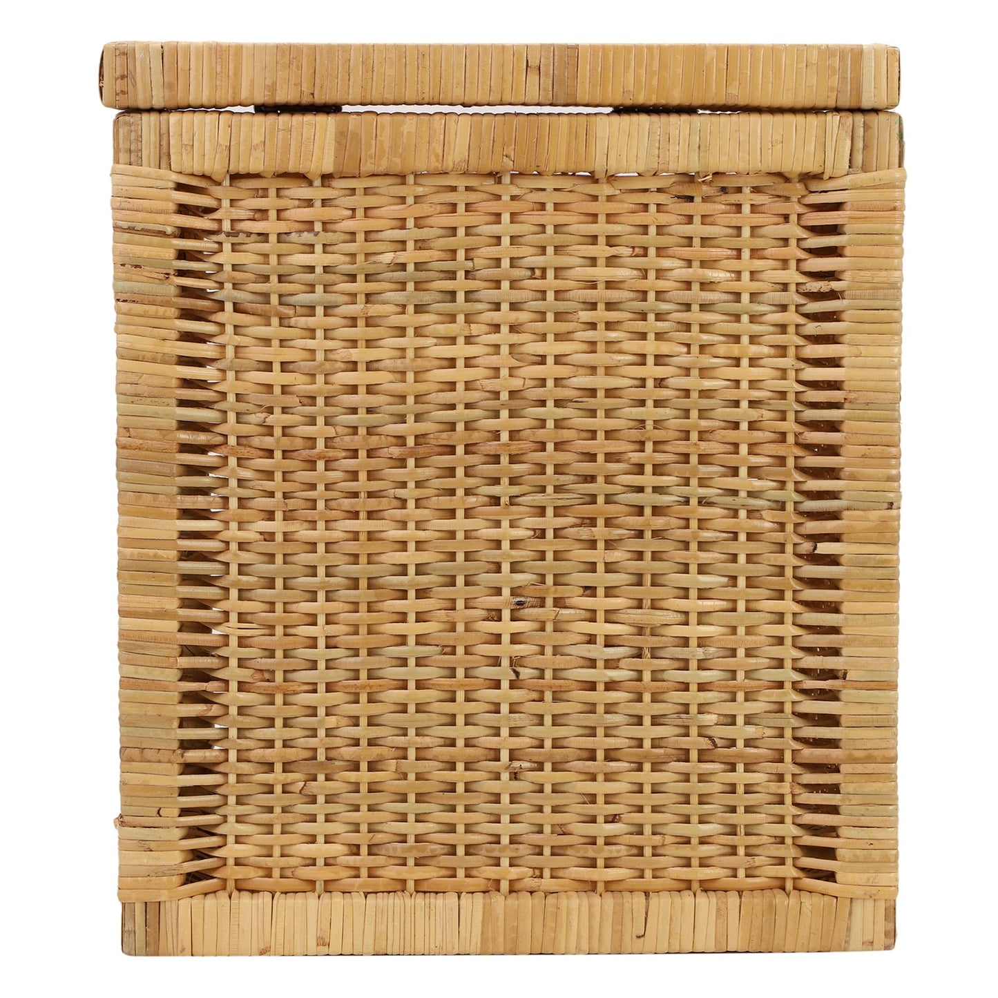 AKWAY wicker water hyacinth kauna grass bamboo cane Storage Basket with Lids | laundry hampers for bathroom wicker laundry basket storage basket(14"L x 14"W x 16"H)- Akway