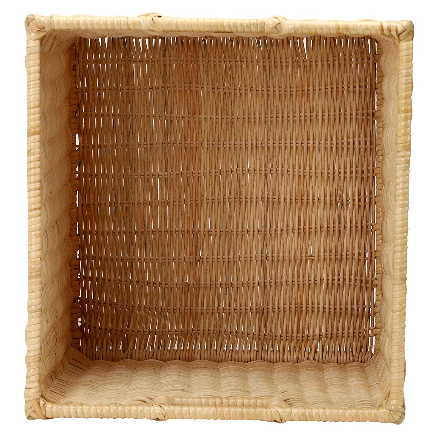 AKWAY Wicker wardrobe basket for storage, cloths, newspapers, photos or other memorabilia (12.5" W x 13.5" L x 12.5" H, Beige (Glossy Finish)) - Akway