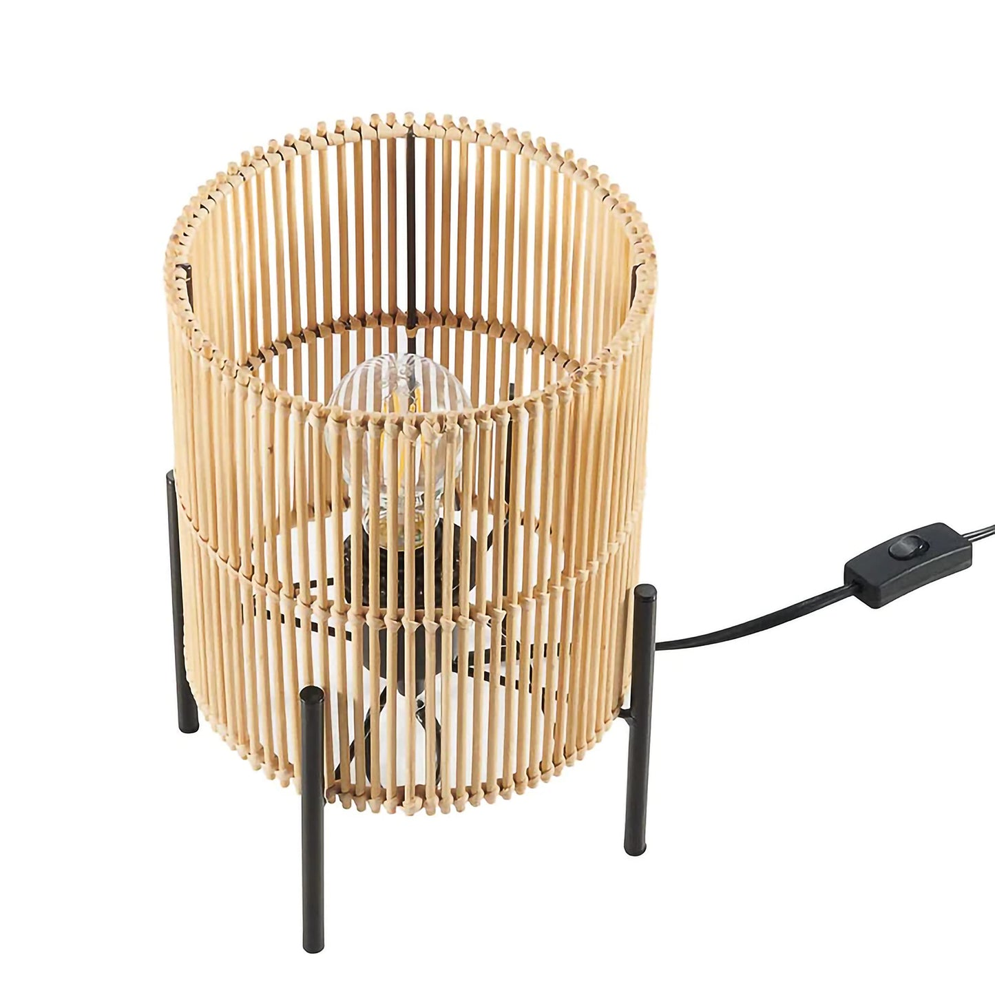 Rattan Table lamp for Living room | Bamboo Bedside table lamp | Cane Table lamp -Artina - Akway Lighting > Table Lamps (Image