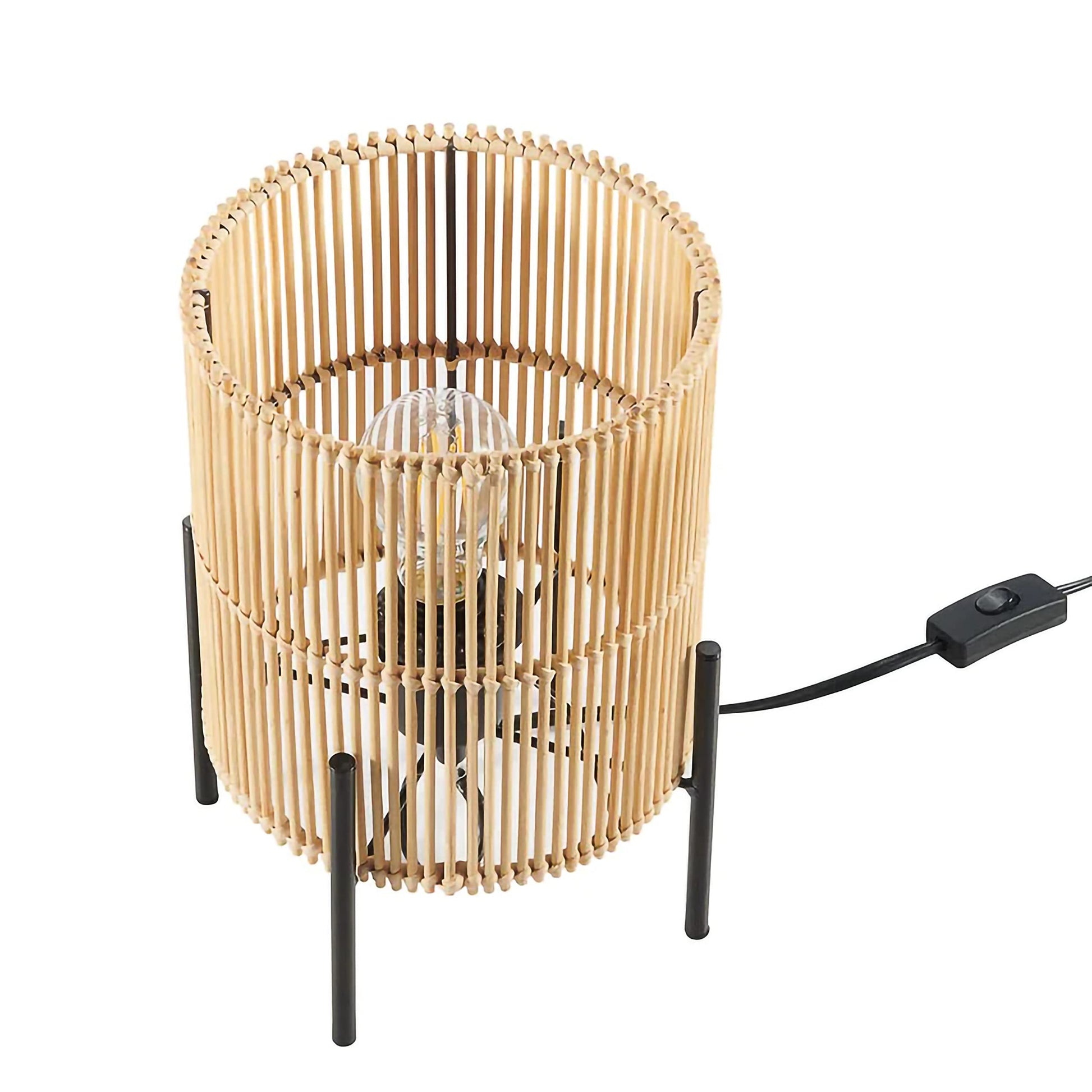 Rattan Table lamp for Living room | Bamboo Bedside table lamp | Cane Table lamp -Artina - Akway Lighting > Table Lamps (Image