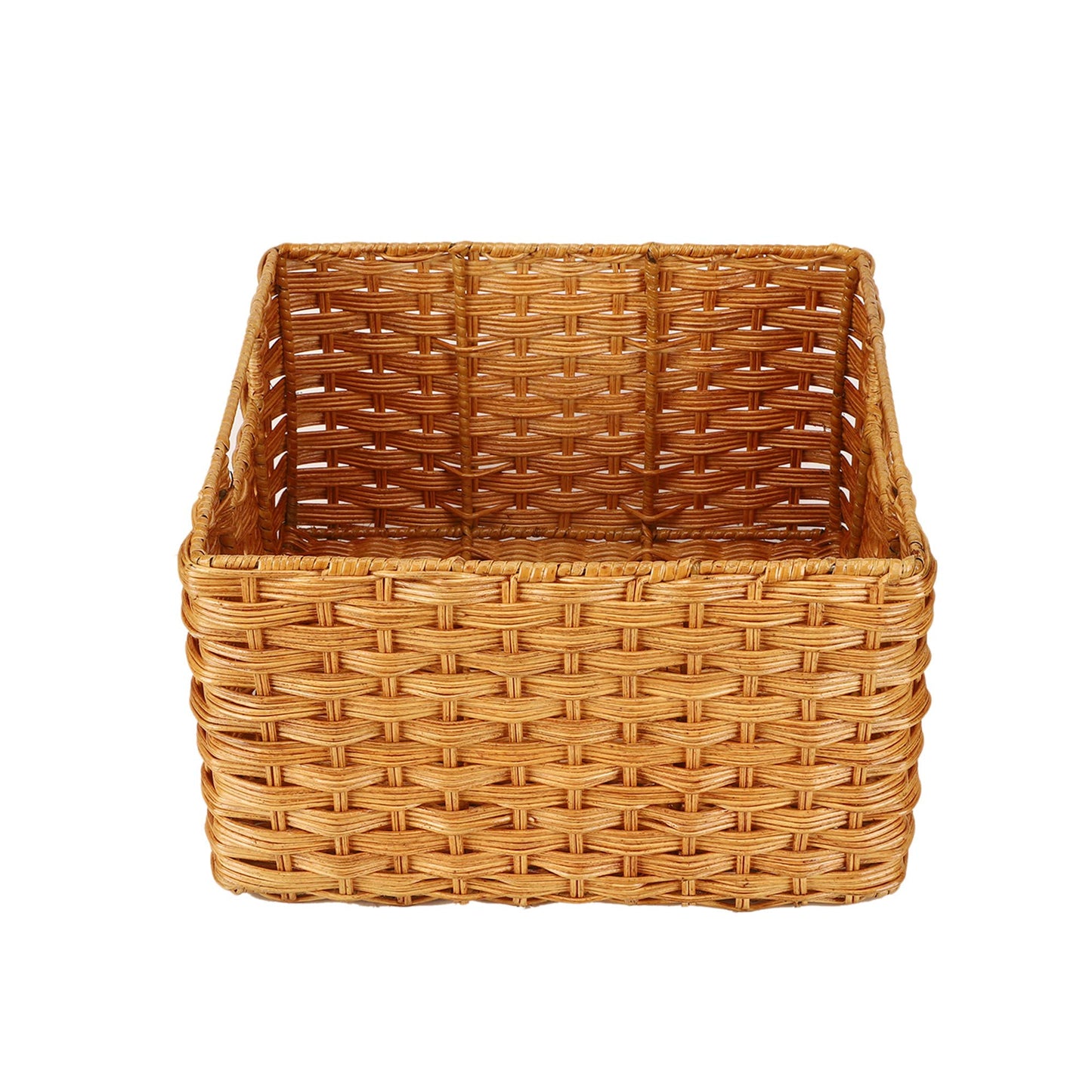 AKWAY Handcrafted Wicker Storage Container Basket with Handles (Brown) - Akway