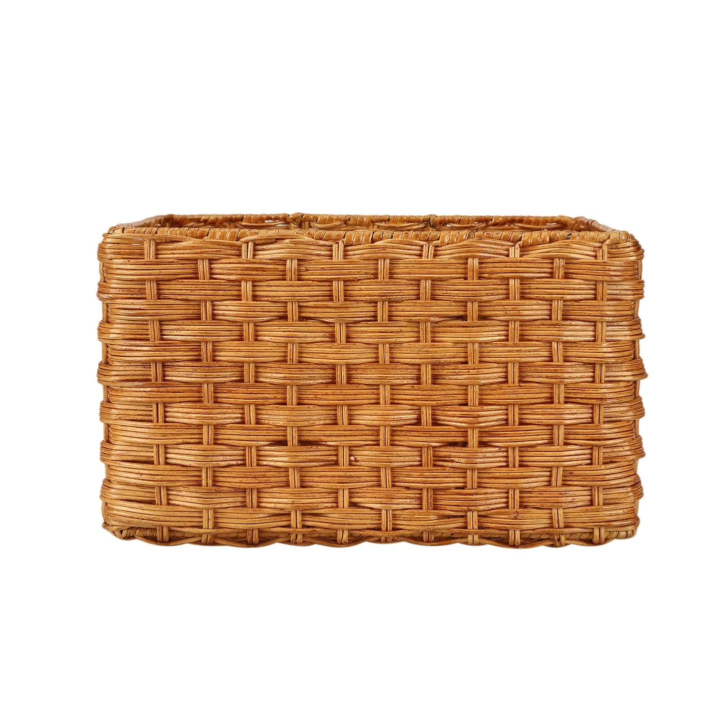 AKWAY Handcrafted Wicker Storage Container Basket with Handles (Brown) - Akway