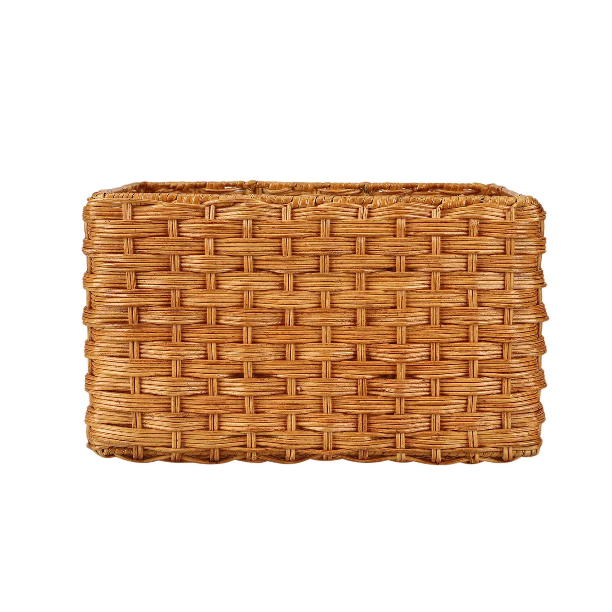 AKWAY Handcrafted Wicker Storage Container Basket with Handles (Brown) - Akway Kitchen > Shelf Baskets (Image 3)