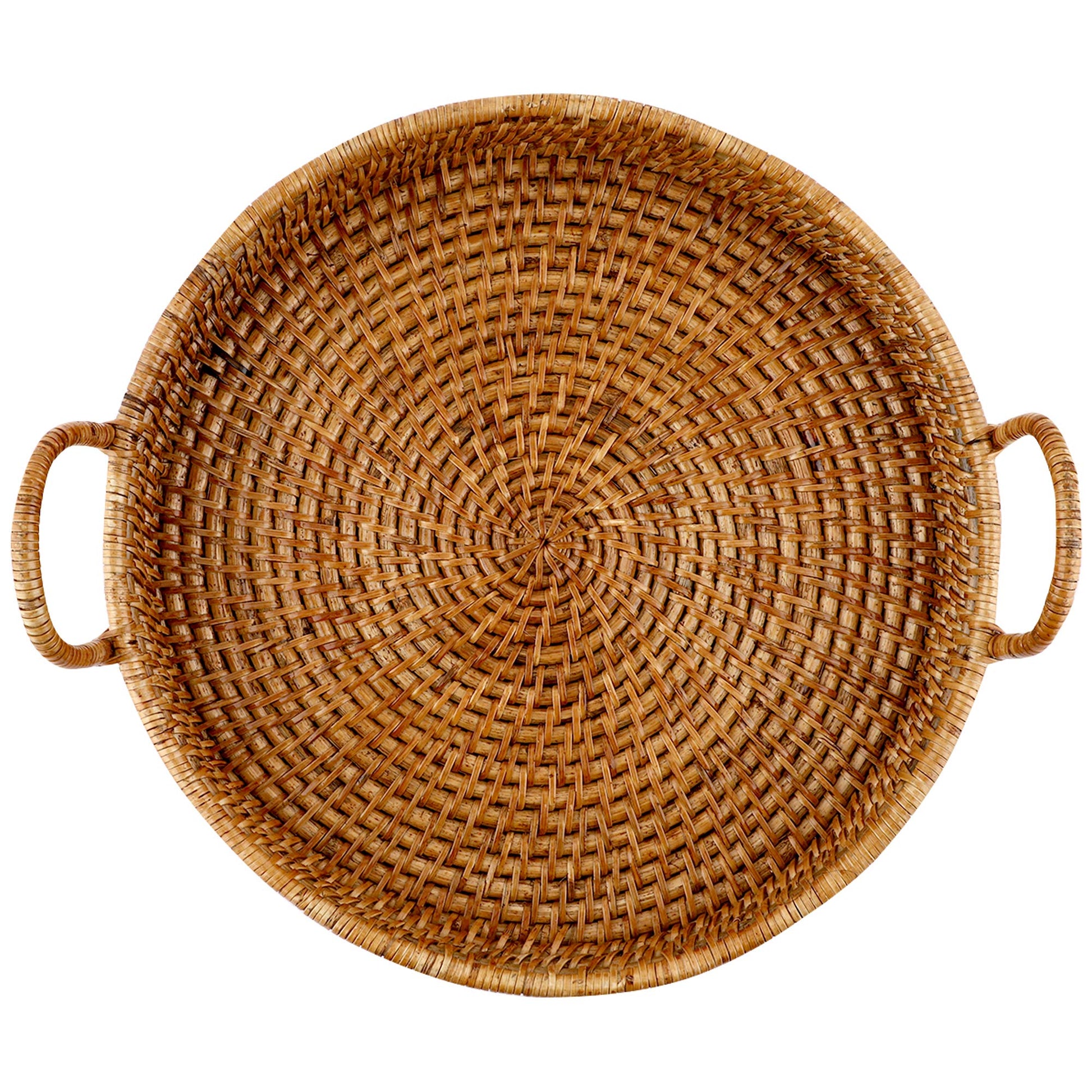 AKWAY Wicker Serving Tray Wooden Serving Tray for Home | Dining Table Decorative Trays | Serving Tray for Party Guests | Rectangle Platter with Handles Diwali or Deepawali Gifts (Beige) - Akway