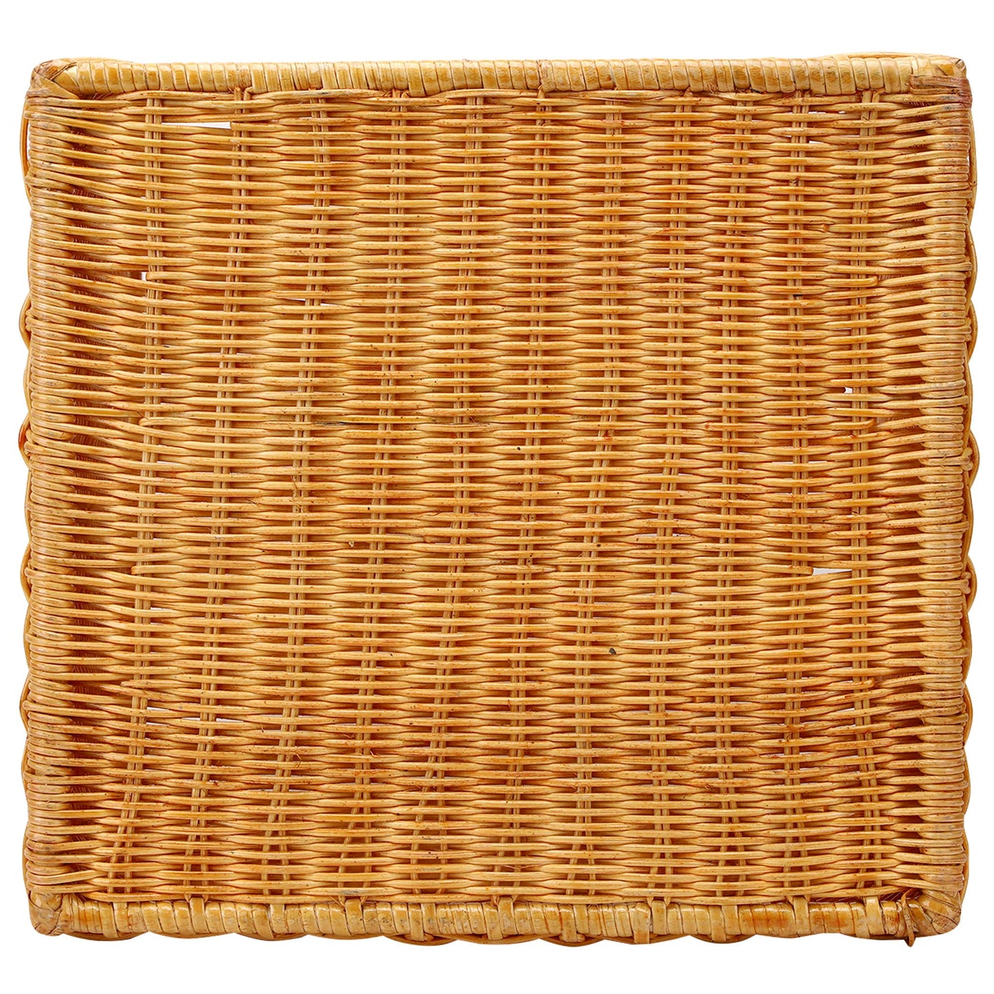 AKWAY Wicker wardrobe basket for storage, cloths, newspapers, photos or other memorabilia (12.5" W x 13.5" L x 12.5" H, Teak Wood (Glossy Finish)) - Akway