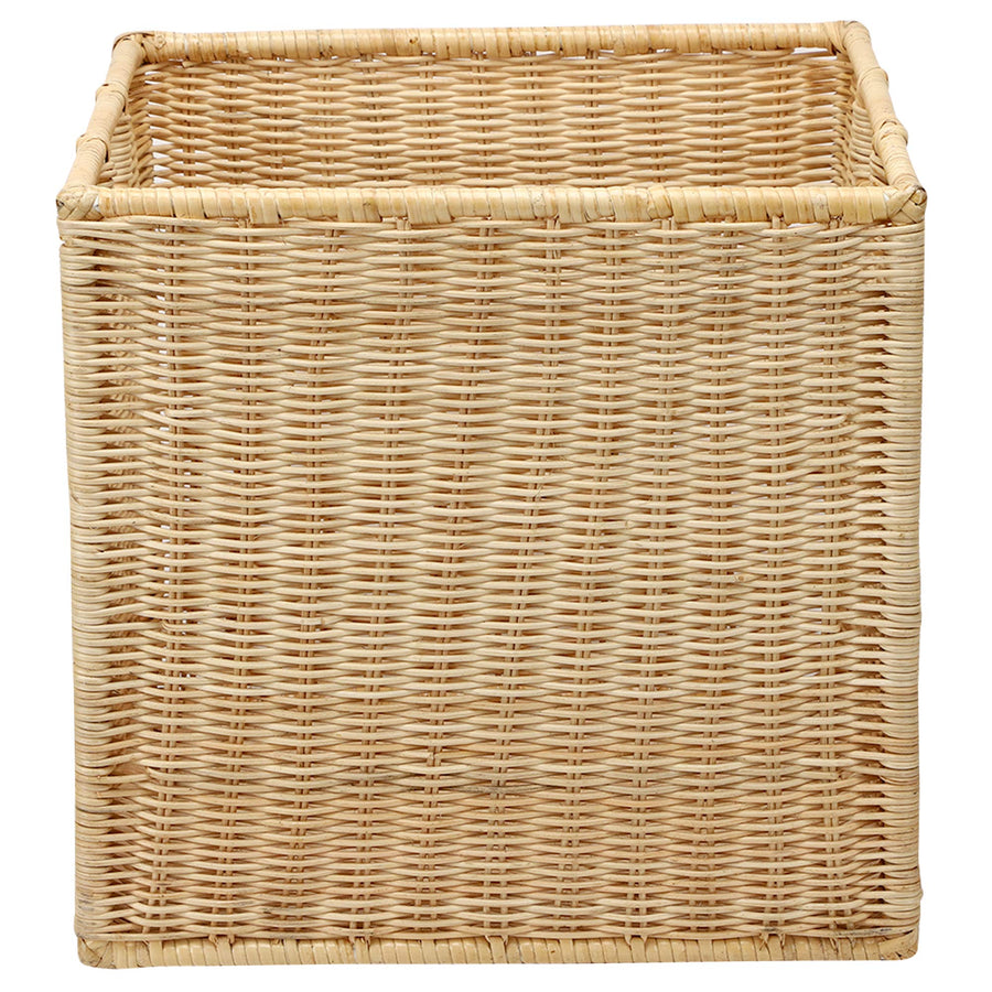 AKWAY Wicker wardrobe basket for storage, cloths, newspapers, photos or other memorabilia (12.5" W x 13.5" L x 12.5" H, Beige (Glossy Finish)) - Akway
