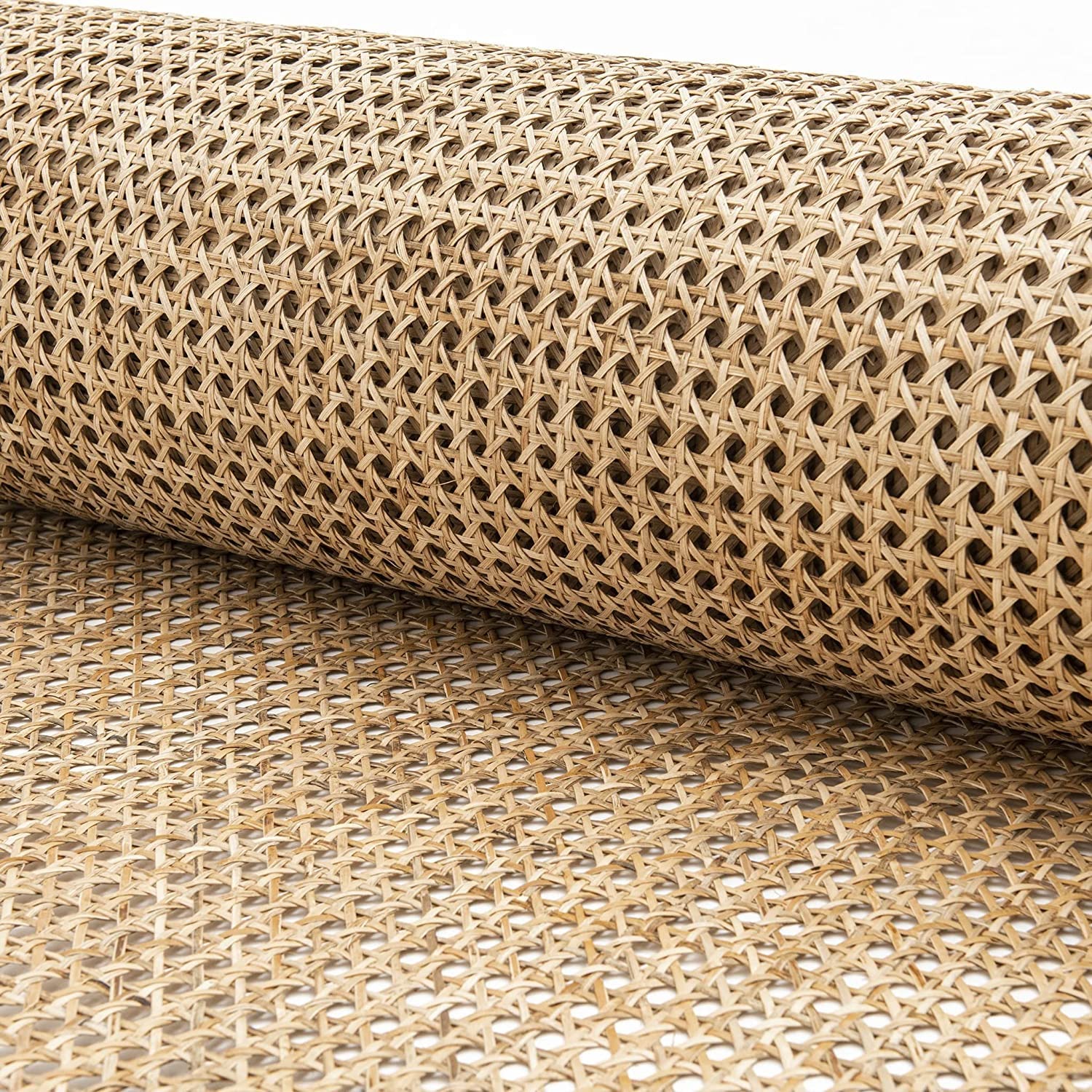 Cane webbing mesh | Rattan webbing mesh - 2 feet x 10 feet (Natural Hexagonal) - Akway