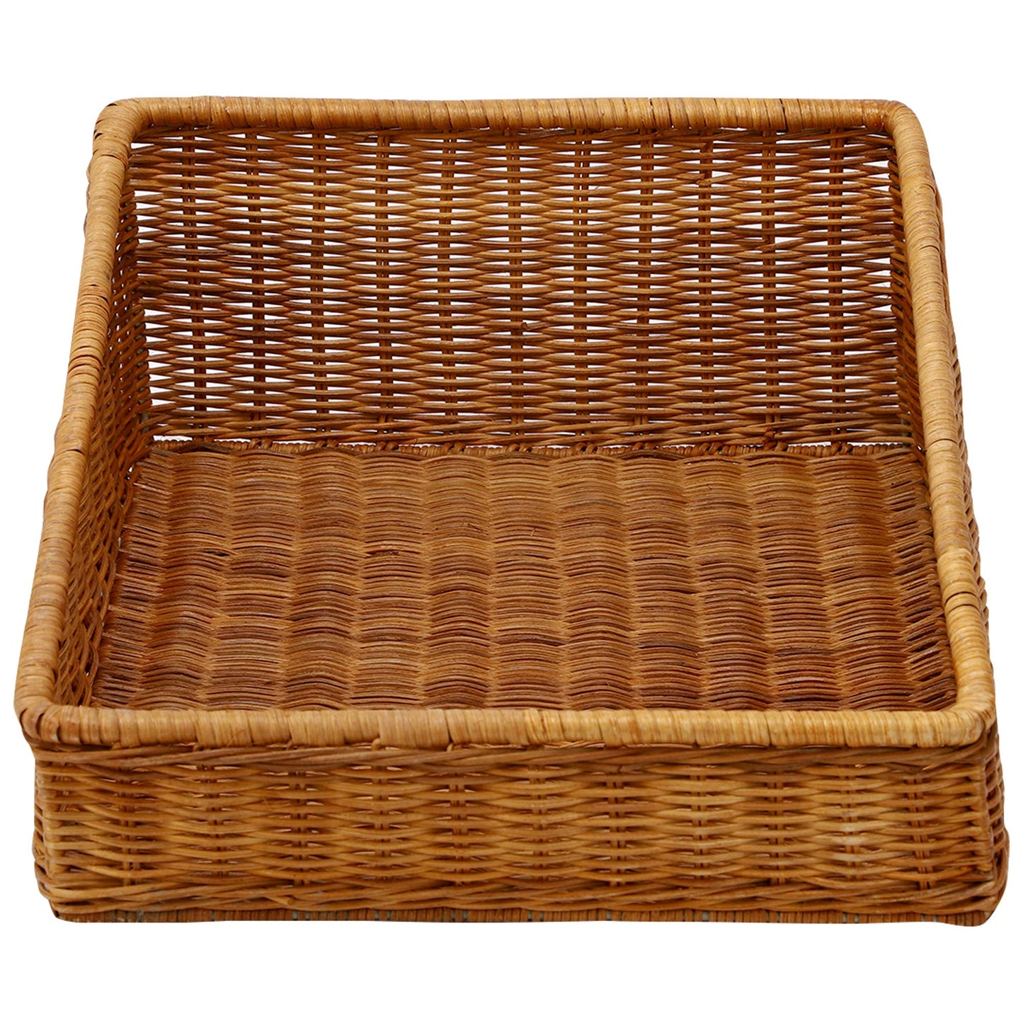 AKWAY Wicker Basket Organizer Basket suitable for Cloth, Storage Basket, Bin Organizer for Toiletry Towels Toys Bathroom Organizer Bread Basket Vegetable Basket (16" L x 12" W x 6" H, Brown) - Akway