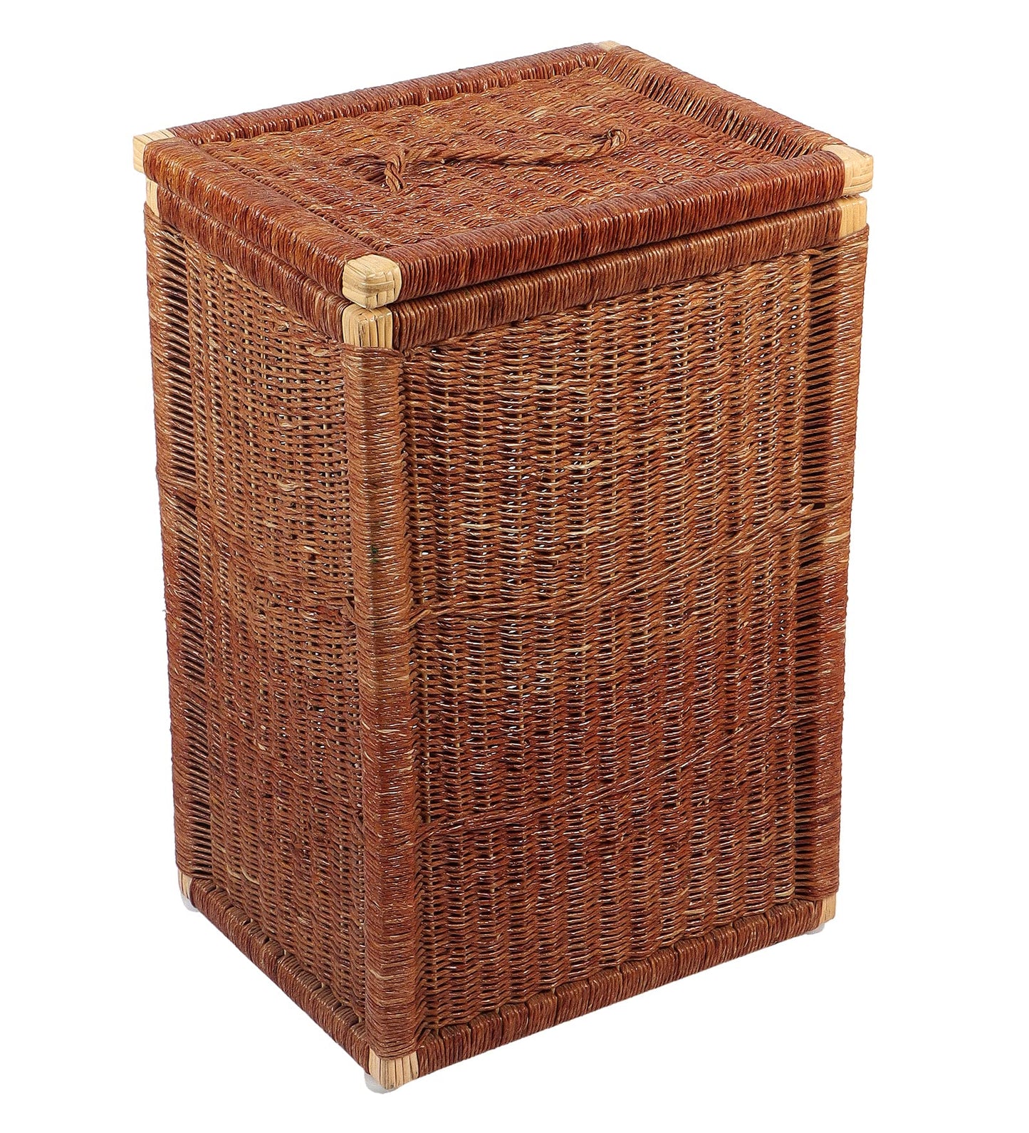 AKWAY wicker water hyacinth kauna grass bamboo cane Storage Basket with Lids | laundry hampers for bathroom wicker laundry ba