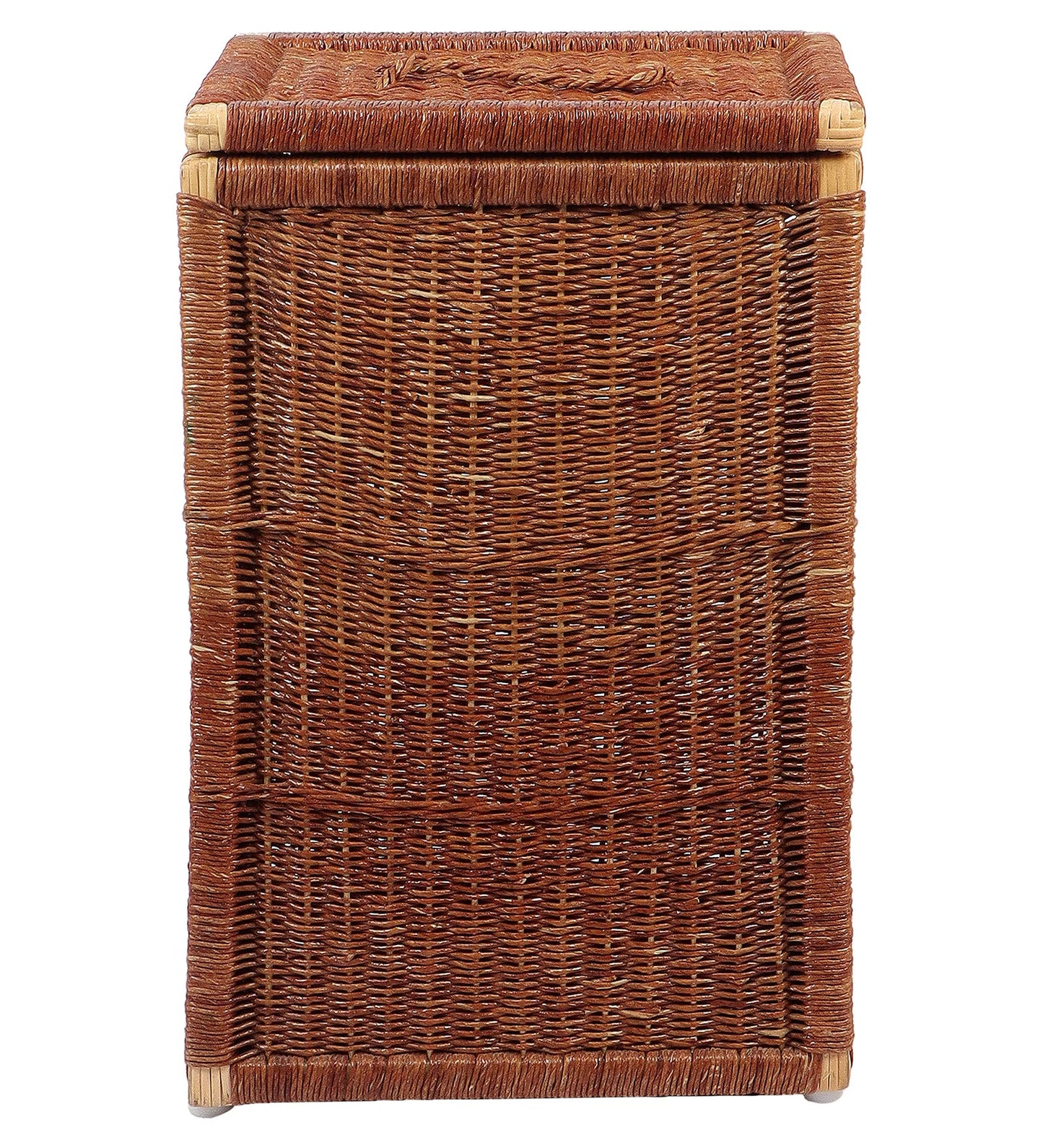 AKWAY wicker water hyacinth kauna grass bamboo cane Storage Basket with Lids | laundry hampers for bathroom wicker laundry ba
