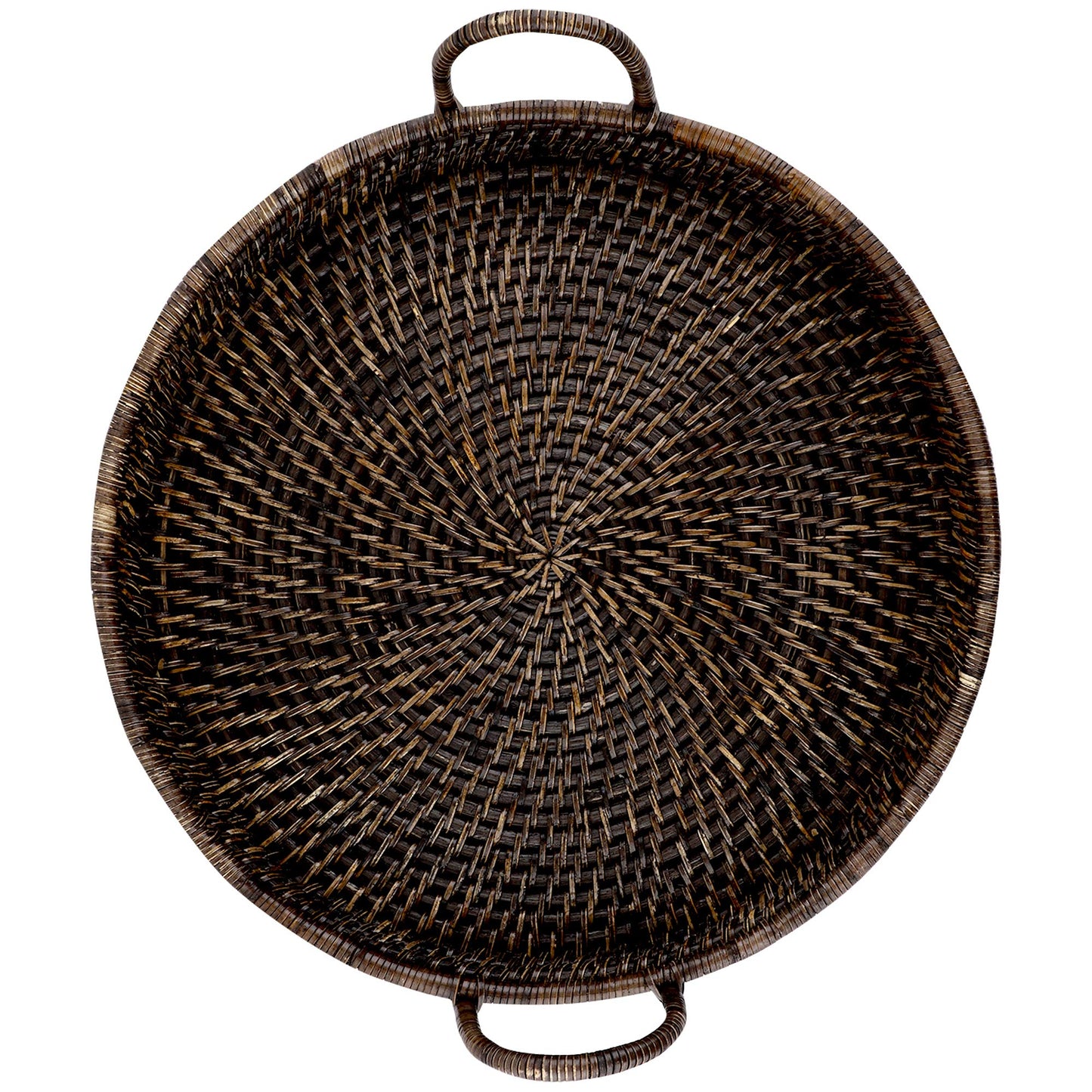 AKWAY Wicker Serving Tray Wooden Serving Tray for Home | Dining Table Decorative Trays | Serving Tray for Party Guests | Rectangle Platter with Handles Diwali or Deepawali Gifts (Antique Black) - Akway