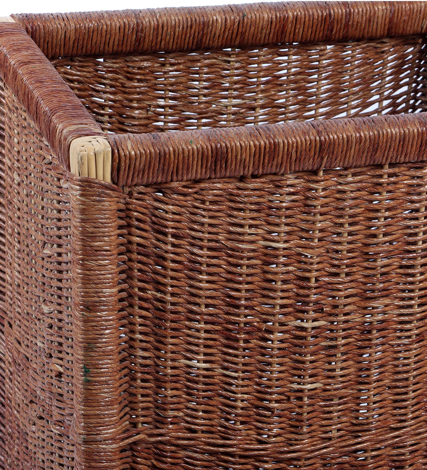 AKWAY wicker water hyacinth kauna grass bamboo cane Storage Basket with Lids | laundry hampers for bathroom wicker laundry ba