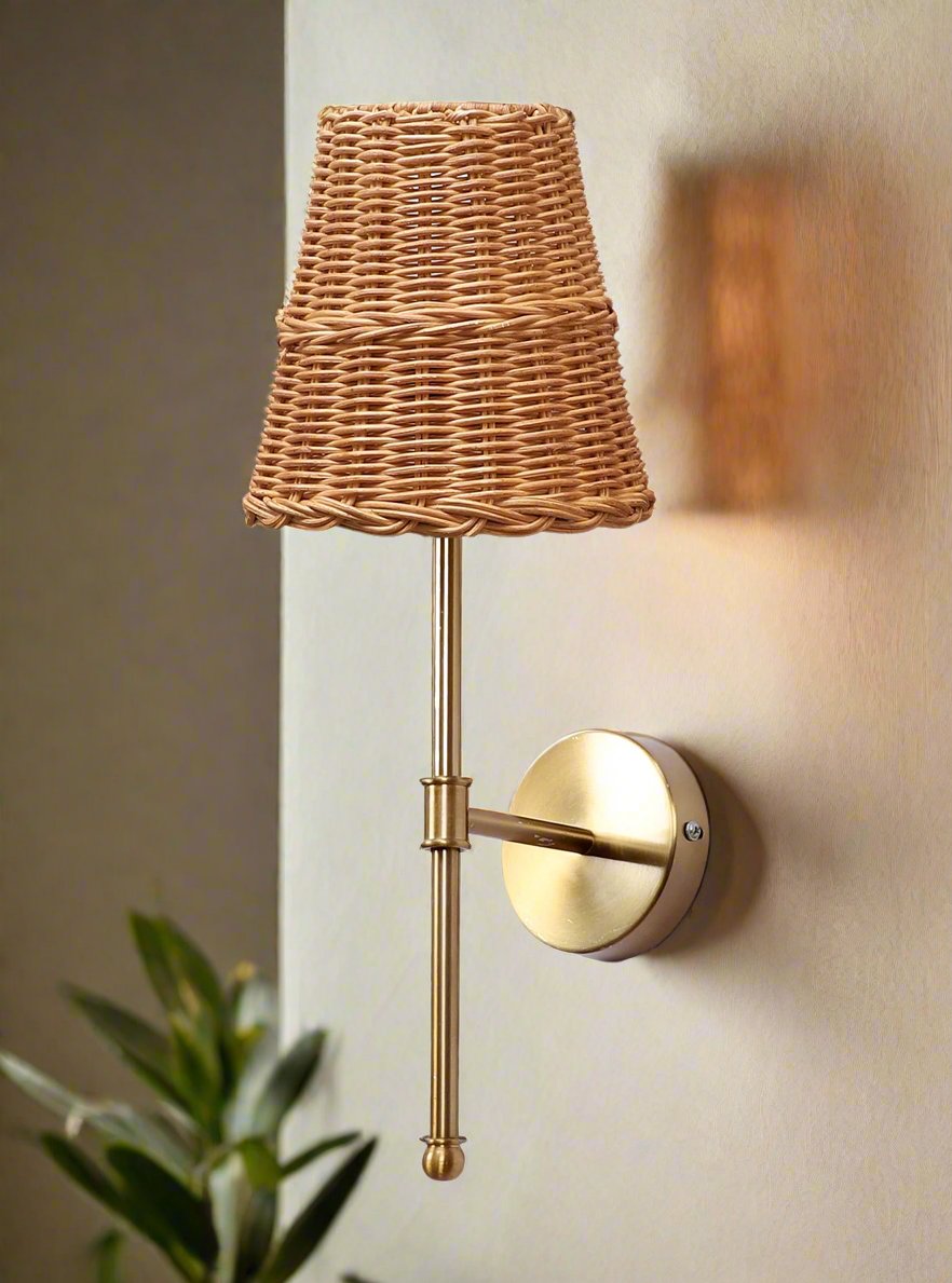 Wall Lamp for Bathroom: Where Rattan and Bamboo Work