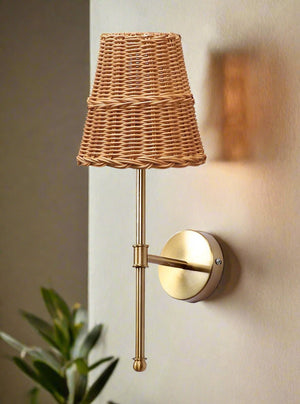 Wall Lamp for Bathroom: Where Rattan and Bamboo Work
