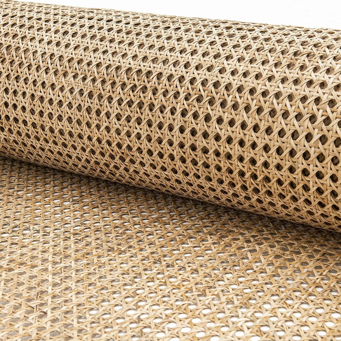Roll of natural hexagonal cane webbing, the woven rattan sheet used in Indian furniture