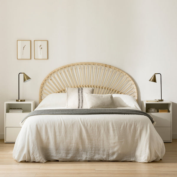 Cane and rattan bed headboards for king and queen beds - Akway