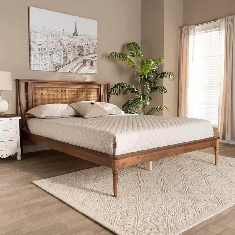 Purab Rattan Cane Bed King Size - Handmade by Akway
