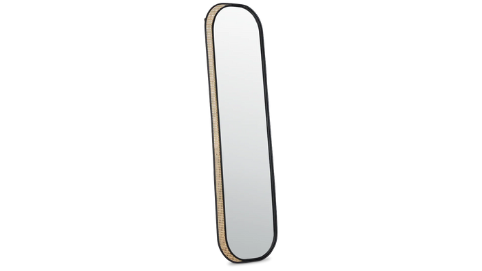 Handmade bamboo floor mirror, a Karwa Chauth gift idea for a wife