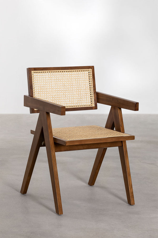 Rattan Dining Chair Teak Finish | Woven Garden Chair - Bhavna
