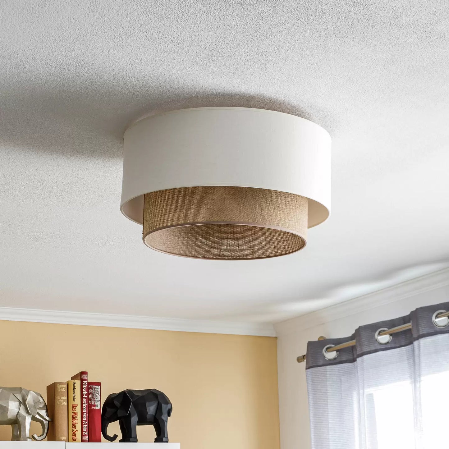 Jute Light for Living Room | Jute Ceiling light | Handmade Jute Lamp - Kala