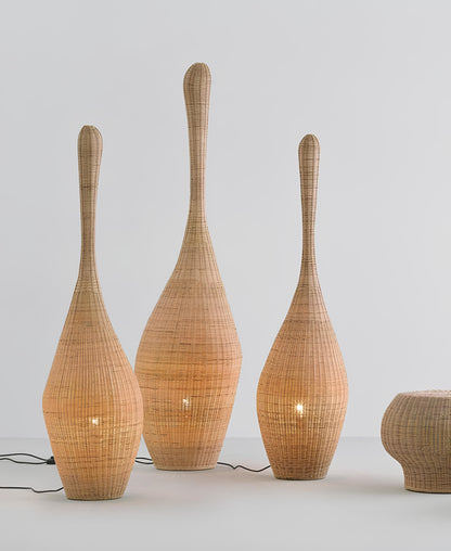 Rattan Floor Lamp | Bamboo Floor Lamp | Cane Floor Lamp - Ujjwal - Set of 1 piece