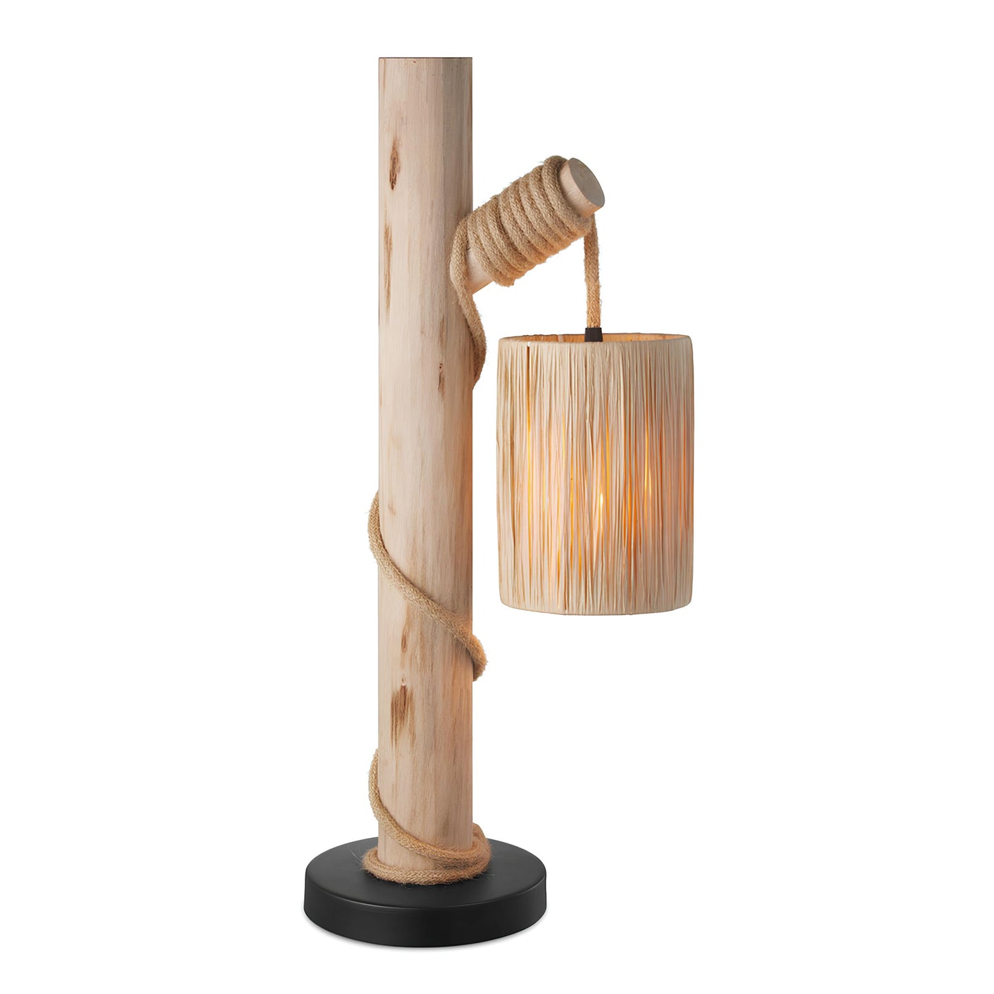 Rattan Table lamp for Living room | Bamboo Bedside table lamp | Cane Table lamp - Krisha - Akway