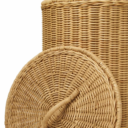 Rattan Laundry Basket | wicker basket with lid | Bamboo toy Storage basket - Dasya - Akway Uncategorized (Image 4)