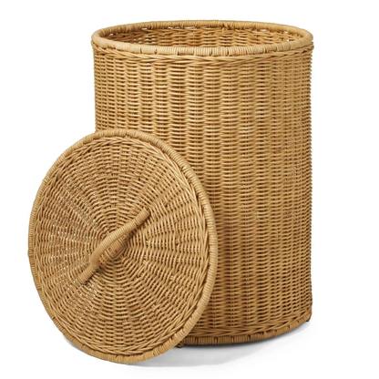 Rattan Laundry Basket | wicker basket with lid | Bamboo toy Storage basket - Dasya - Akway Uncategorized (Image 5)