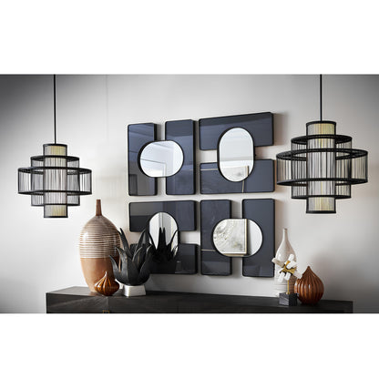 Bamboo Hanging lamp for Living Room | Rattan Pendant light | Cane ceiling light - Mahika - Akway