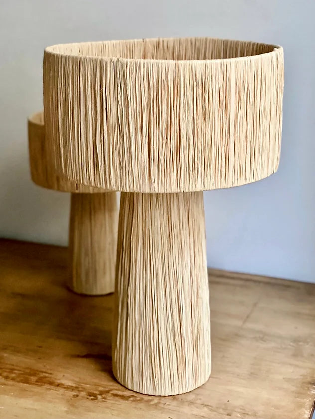 Rattan Table lamp for Living room | Bamboo Bedside table lamp | Cane Table lamp -Anaka - Akway