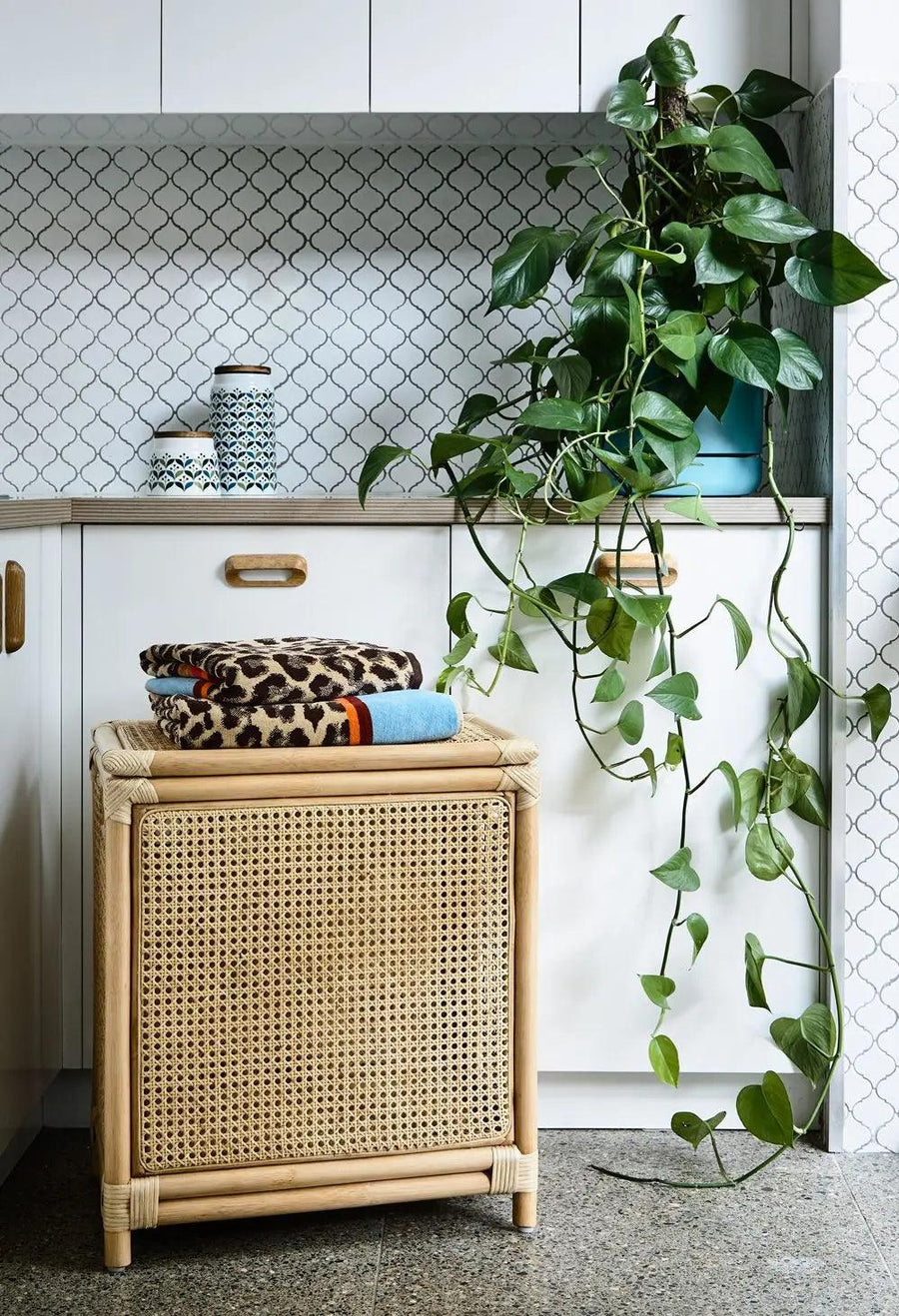 Rattan Laundry Basket | wicker basket with lid | Bamboo toy Storage basket - Idhant - Akway Uncategorized (Image 2)