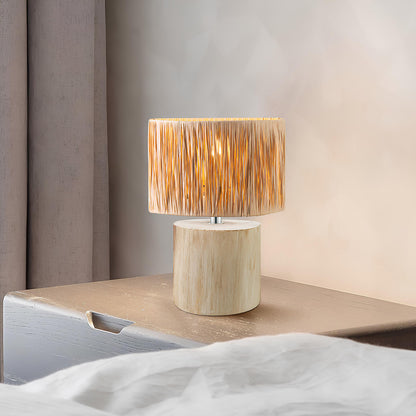 Rattan Table lamp for Living room | Bamboo Bedside table lamp | Cane Table lamp - Larisa - Akway