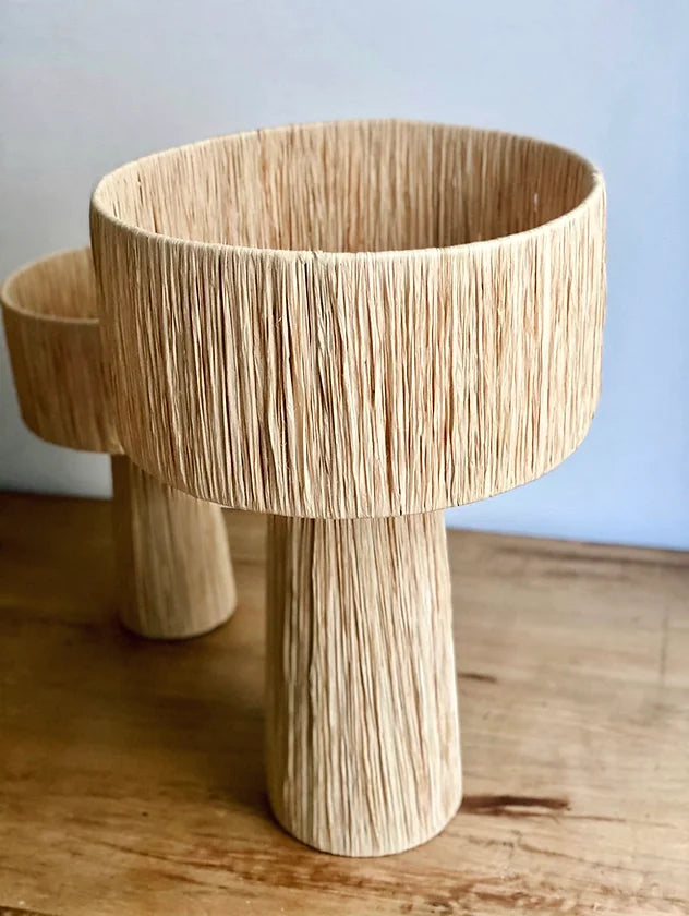 Rattan Table lamp for Living room | Bamboo Bedside table lamp | Cane Table lamp -Anaka - Akway