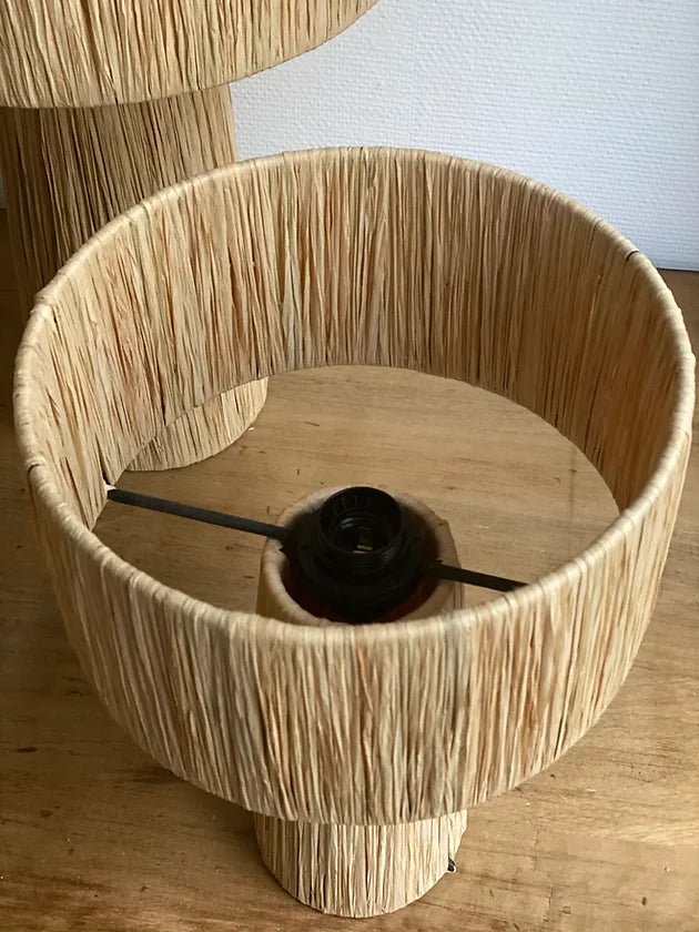 Rattan Table lamp for Living room | Bamboo Bedside table lamp | Cane Table lamp -Anaka - Akway
