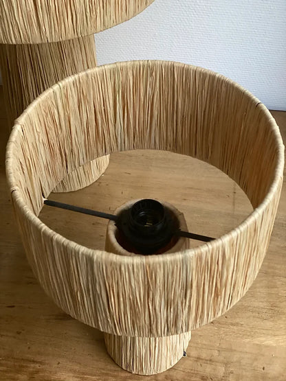 Rattan Table lamp for Living room | Bamboo Bedside table lamp | Cane Table lamp -Anaka - Akway