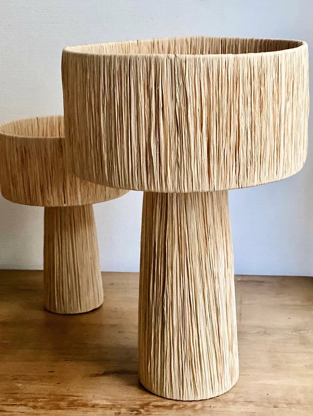Rattan Table lamp for Living room | Bamboo Bedside table lamp | Cane Table lamp -Anaka - Akway