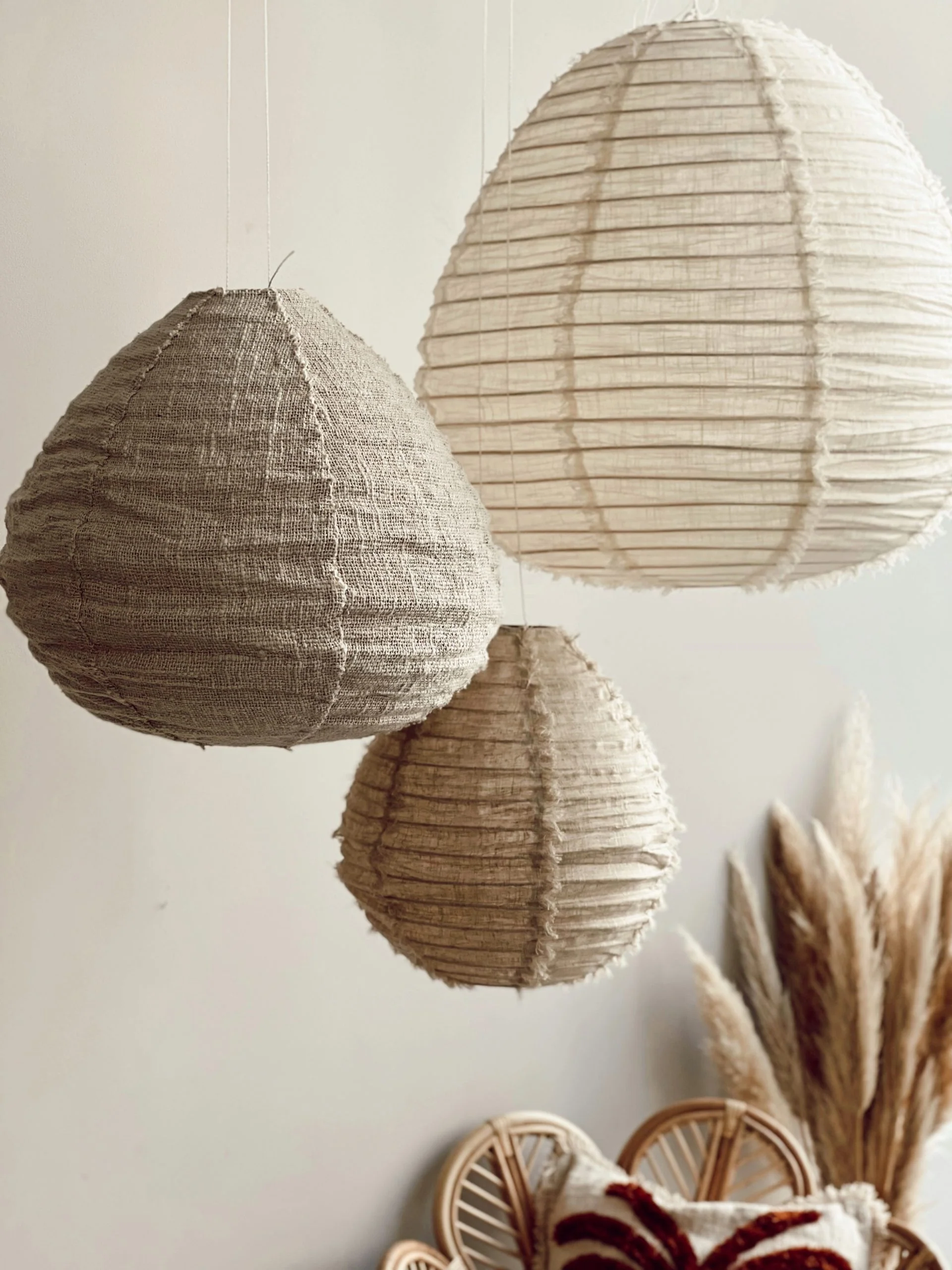 Hanging Lamp for Living Room | Pendant light for Home  | Cane Hanging light - Rebecca - Akway