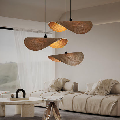 Bamboo Hanging lamp for Living Room | Rattan Pendant light | Cane ceiling light - Shanaya - Akway