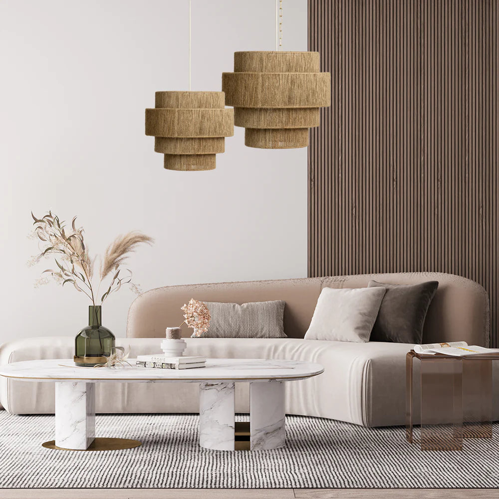 Bamboo Hanging lamp for Living Room | Rattan Pendant light | Cane ceiling light - Lasya - Akway